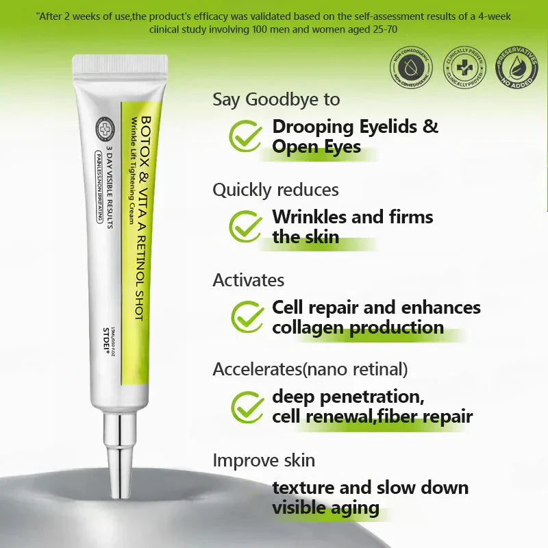 𝑶𝒇𝒇𝒊𝒄𝒊𝒂𝒍 𝑺𝒕𝒐𝒓𝒆👍| Regain youthful skin nown 💫STDEI® BOTOX & VITA A RETINOL SHOT Wrinkle Lift Tightening Cream
