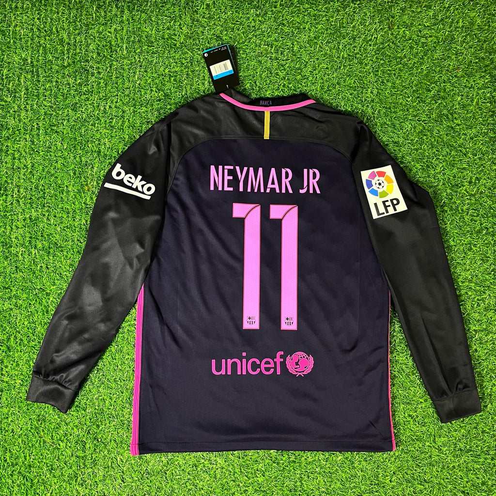 Neymar Jr Long-Sleeve Retro Pink Barcelona 2014/15 Jersey
